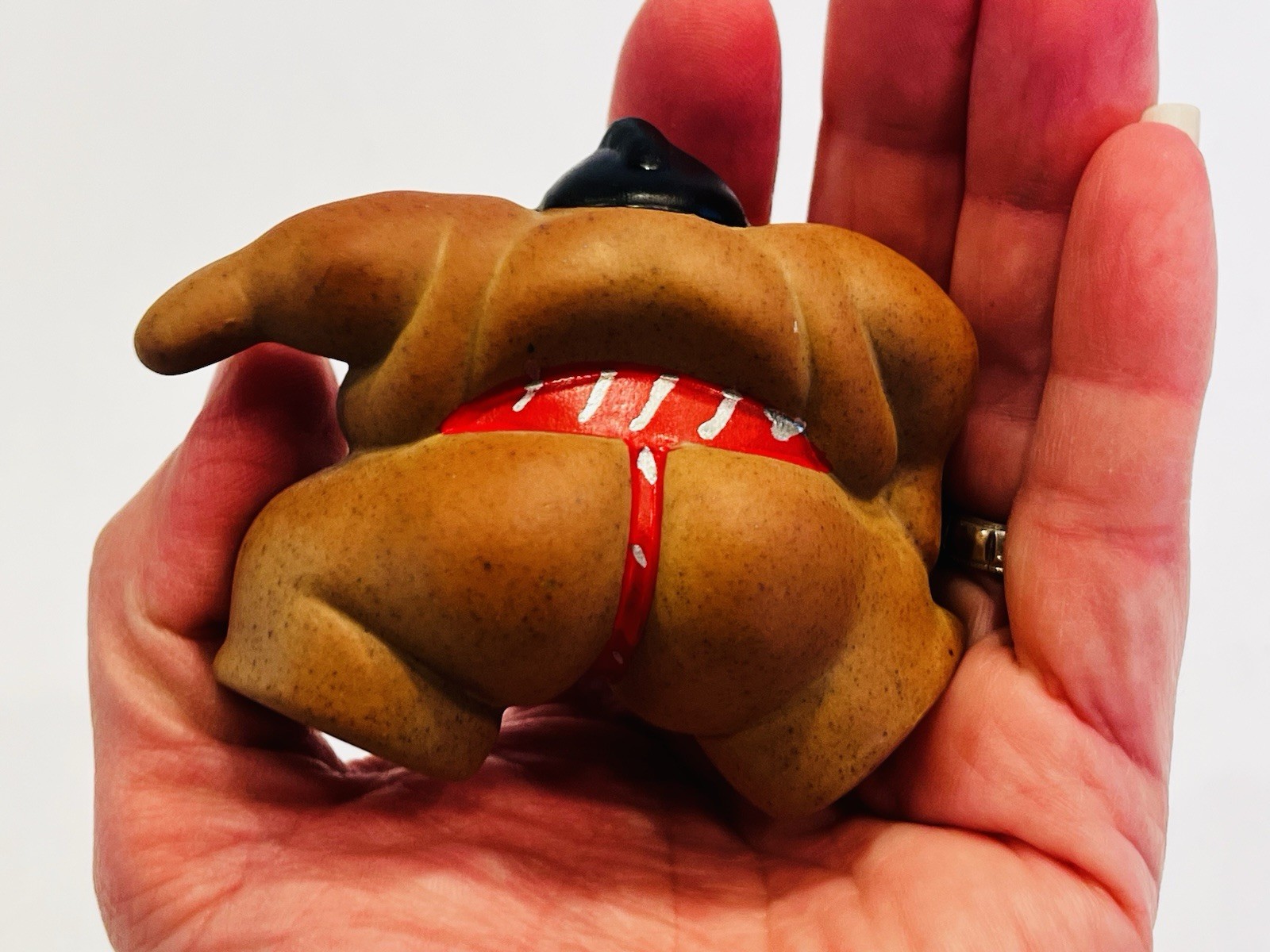 Japanese Sumo Wrestler Figurine Ceramic Shiko Pose Funny Japan Decor BIN A