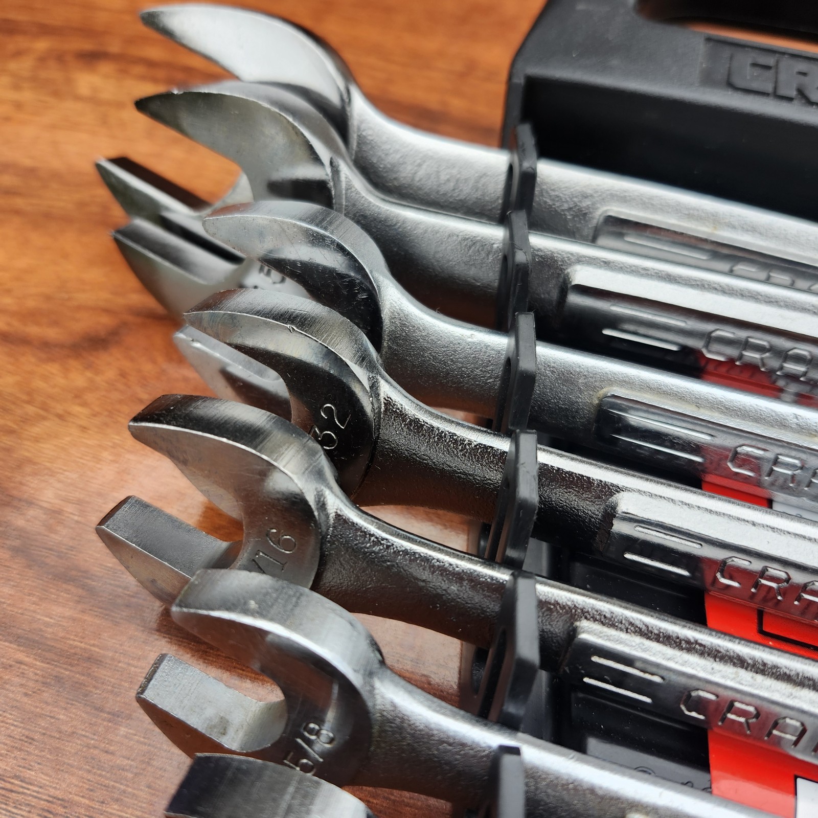 Craftsman SAE Double Open Wrench Set USA 1/4" to 1-1/8" - 10 Pcs Like New W Rail