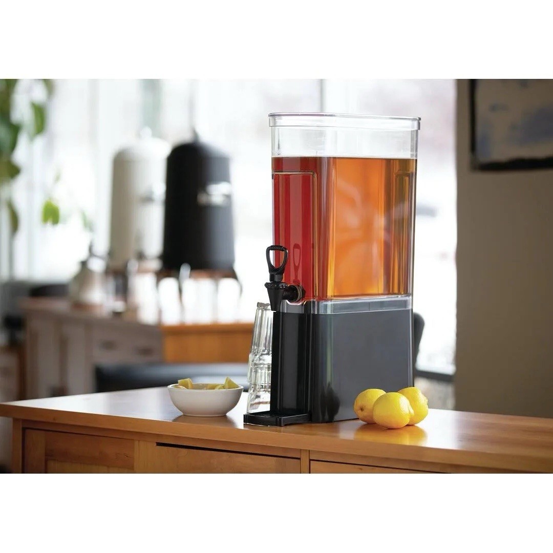 Lipton 3.5 Gal Tea Dispenser Plastic Container Black Plastic Base ITSLC35GBLINF