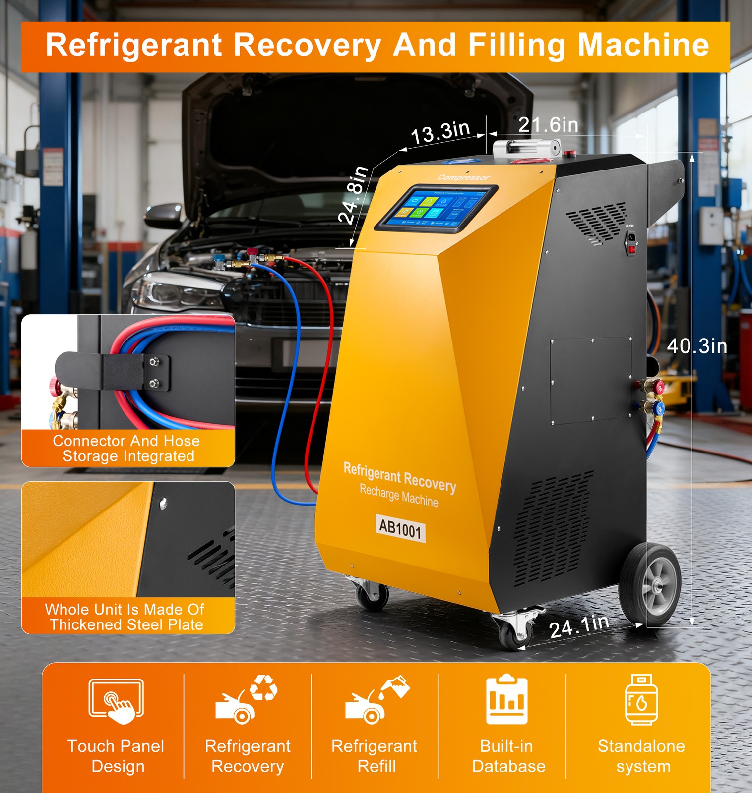 NEW Automatic Refrigerant Recovery Machine HVAC A/C Recycling for R134A/R1234YF