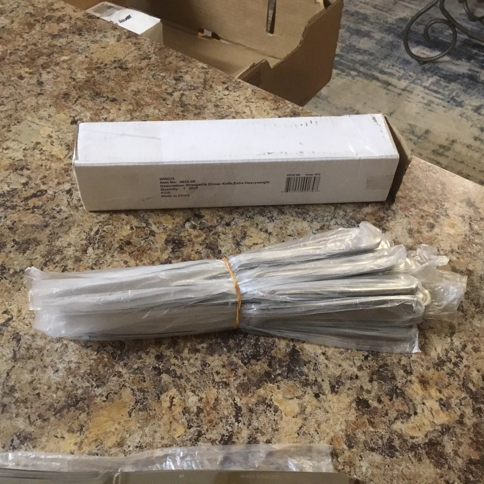 Winco 0030-08 Heavy Weight Stainless Steel Shangrila Dinner Knife - 1 Doz NIB