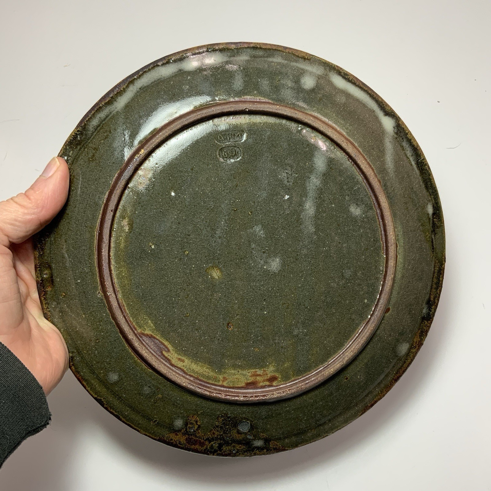 3 Vintage Abuja School Earthenware plate,Nigeria Africa late 20th century 9.5in