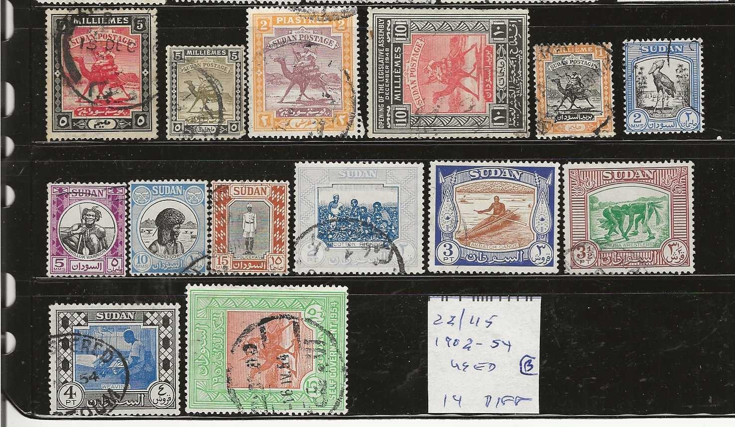 SUDAN...Sc #22/115...Used...1902/54...14 Different
