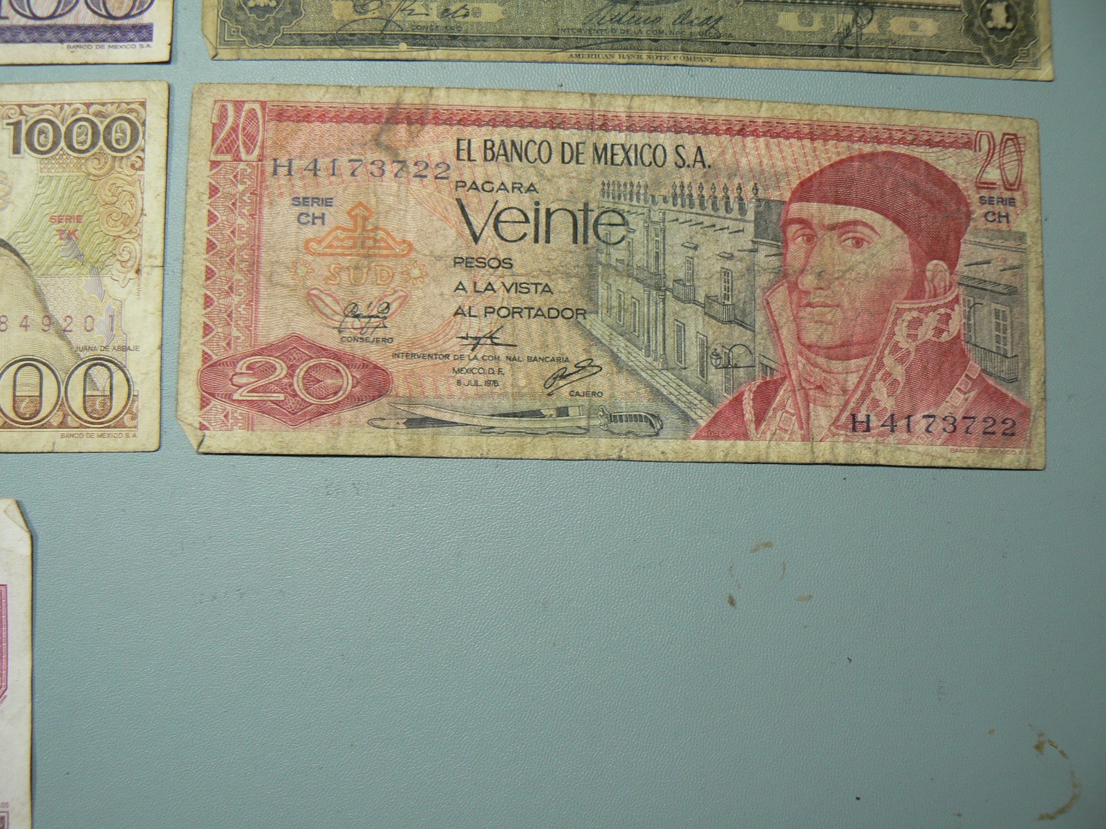 Lot of 10 Mexico Mexican Banknotes Pesos