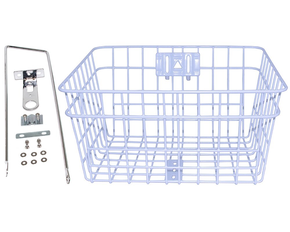 AltaLine Bicycle Steel Wire Basket W/Braces Beach Cruisers Bicycle Bike WHITE.