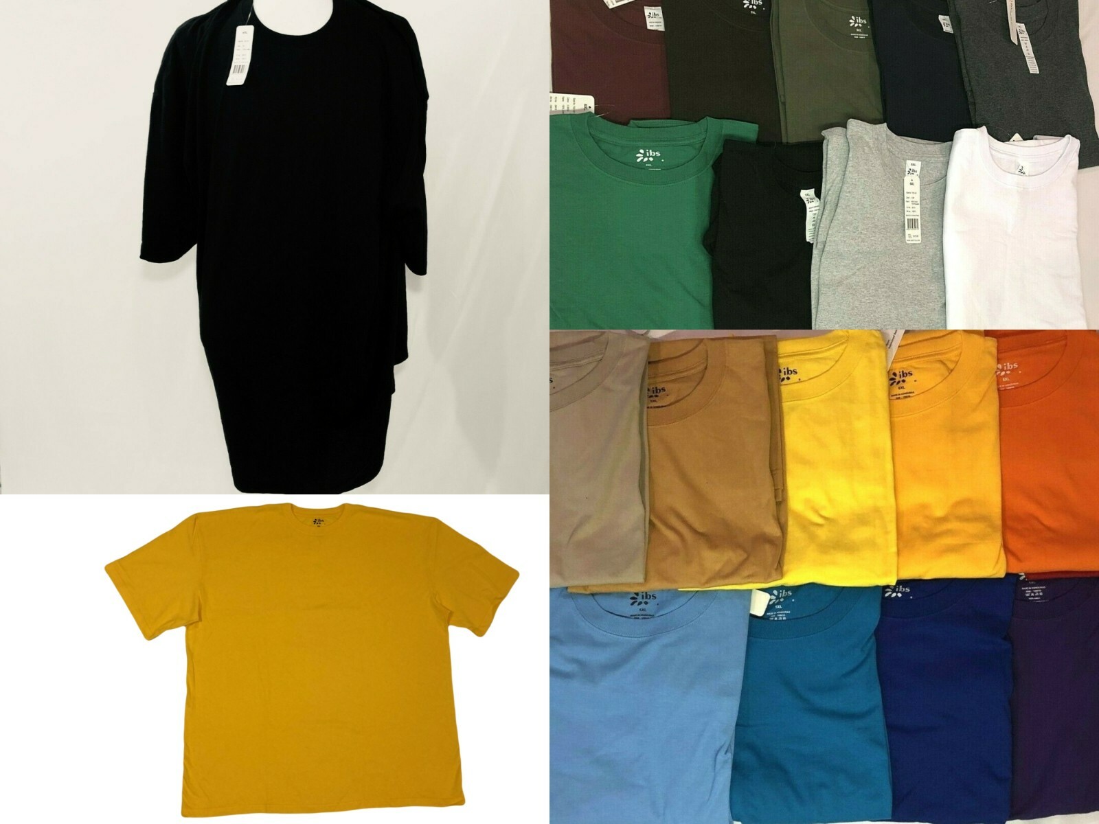T-Shirts Short Sleeve Tees Heavyweight Shirts Solid BIG TALL Oversize UP TO 10XL