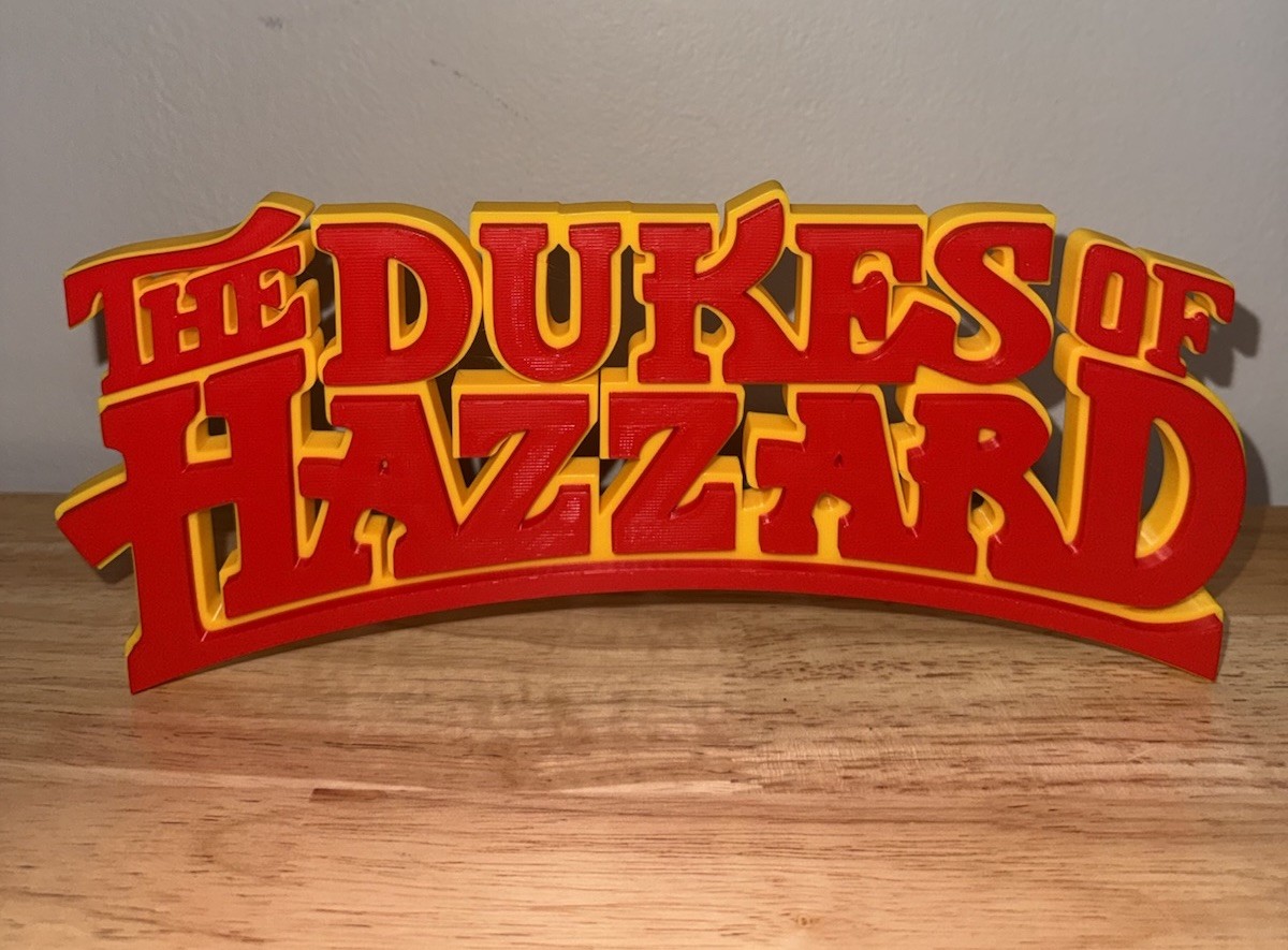 Dukes Of Hazzard 3D logo sign shelf Art wall display Tv Show Gift Red/yellow