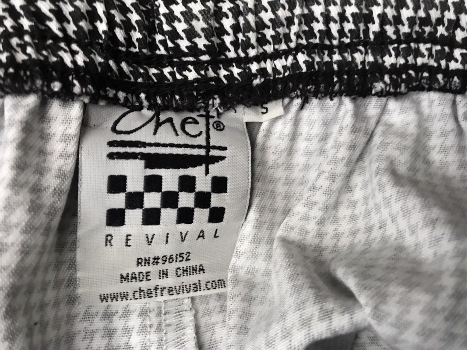 Chef 24/7 Revival Chef Pants ~ Kitchen Crew Houndstooth Size S Small