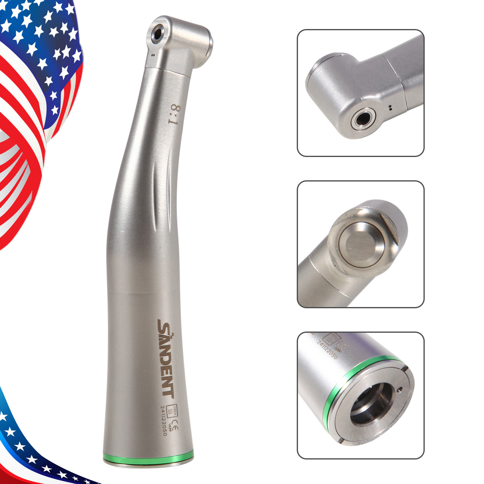 Dental Endo Handpiece 8:1 Contra Angle Endodontic Mini Head Fit Dentsply E Type