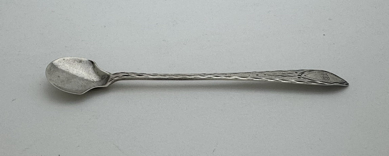 CARDEN TERRY Rare Cork Irish Provincial Sterling Silver Mustard Salt Spoon Scoop