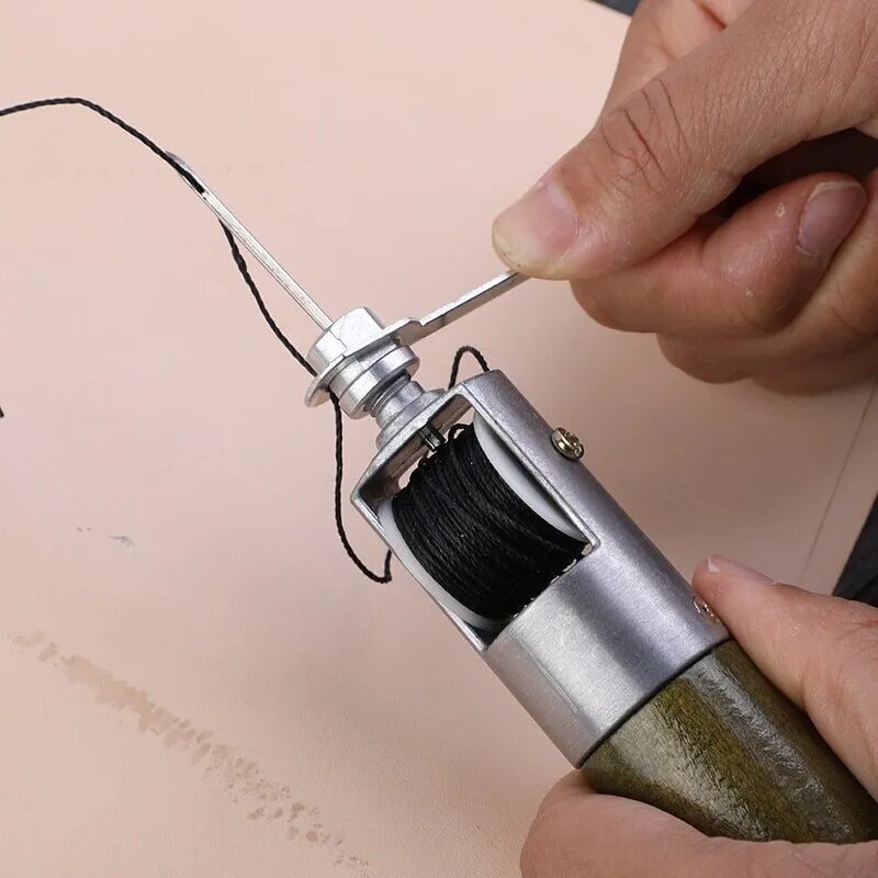 Leather Sewing Kit With Hand Speedy Stitcher Sewing Awl Waxed Thread Repair Tool