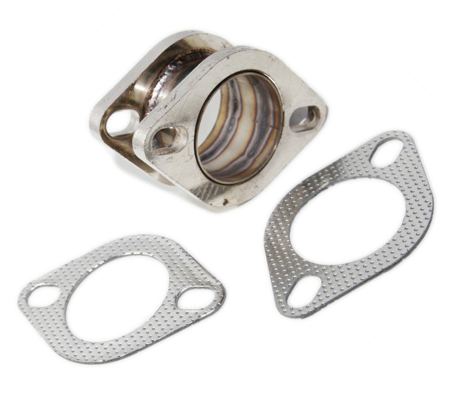 Catback Exhaust Muffler Extension Flange Steel Adapter 2.5" 2Bolt Flange+Gasket