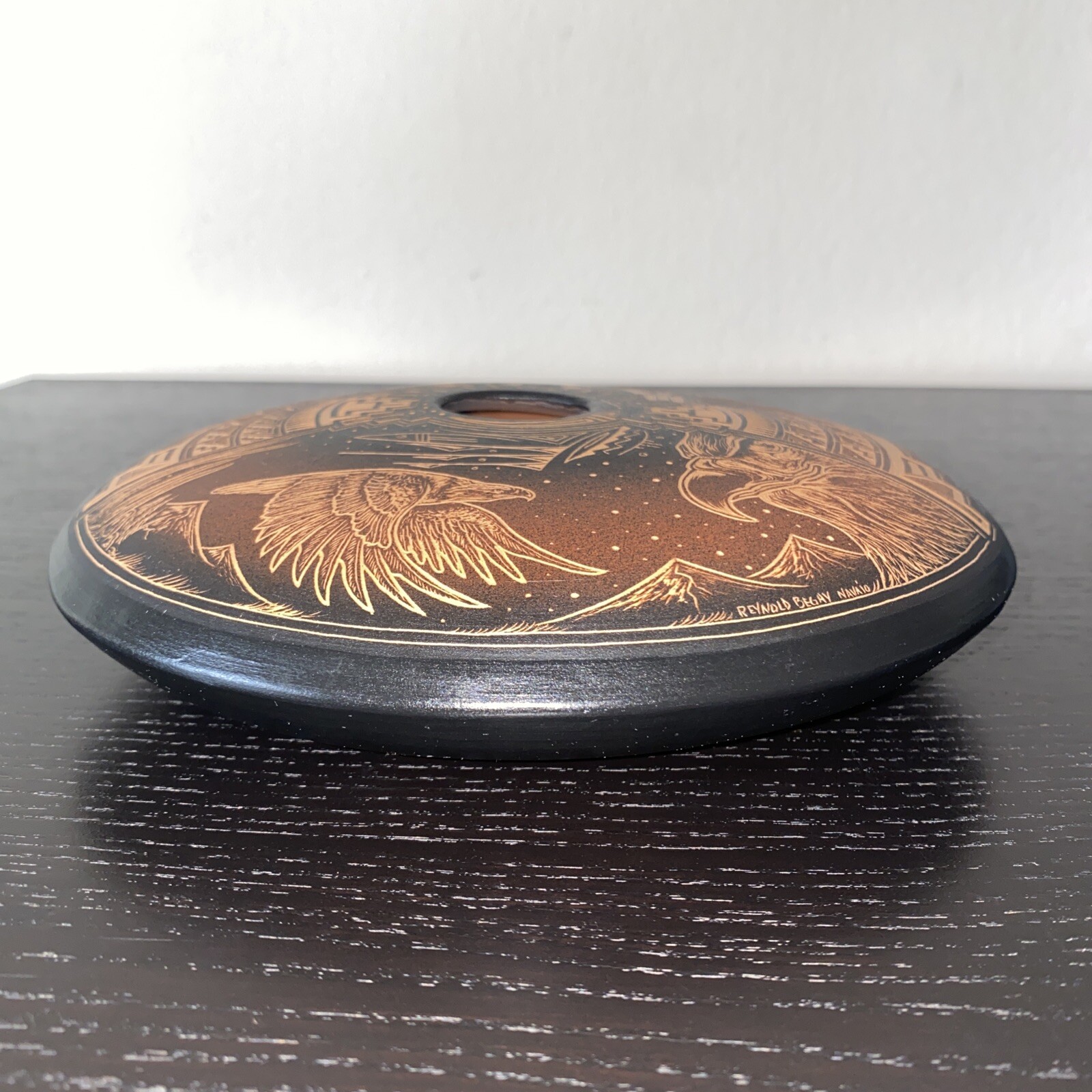 Reynold Begay Seed Pot Navajo Native American Hand Carved Sun Eagle Geometric