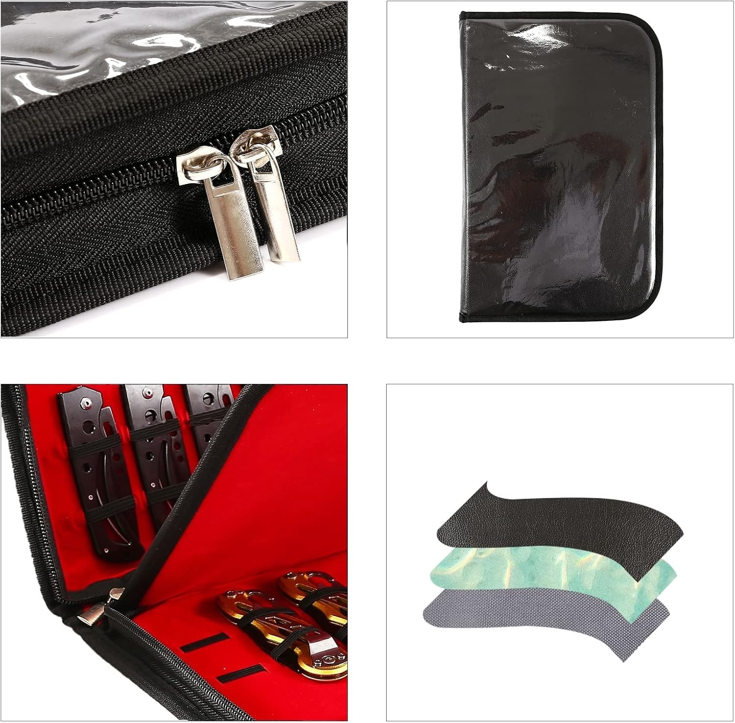 Knife Case Display Case Knife Storage 40 Slots Folding Holder Organizer Red