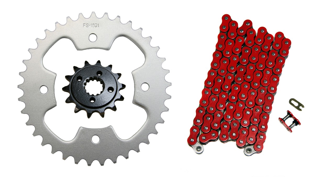 Red 520x92 Drive Chain & 14/38 Sprockets for Polaris Predator 500 2005 2006 2007