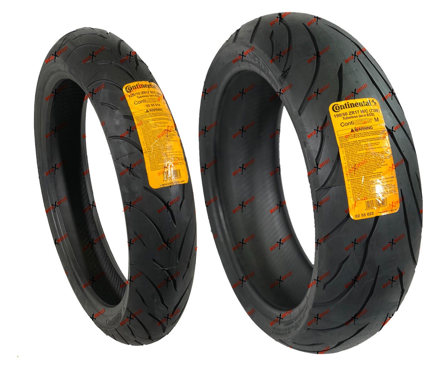 Continental Motorcycle Tire 190/50ZR17 120/70ZR17 Set Conti Motion Front Rear
