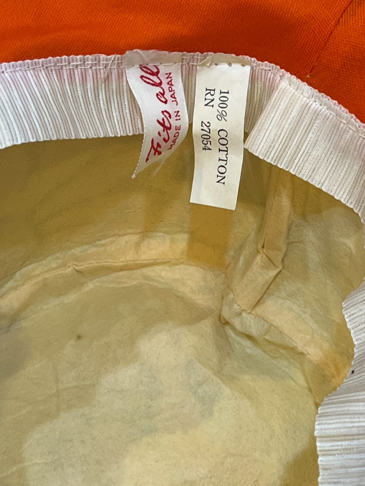 Groovy Vintage Fits All Japan Womens Floral Hat Cotton Bucket Floppy Orange Blue