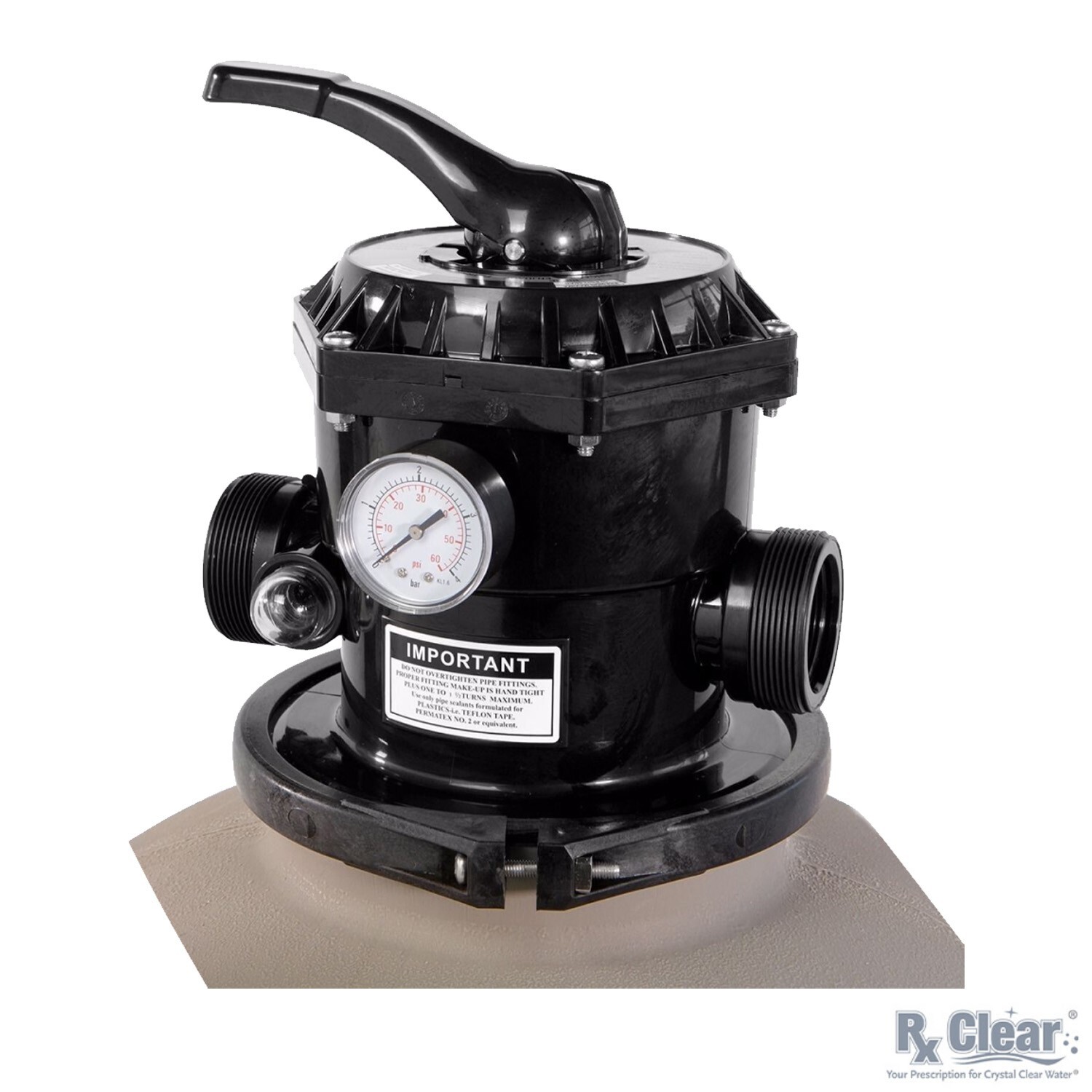 Rx Clear Radiant 22" Inch Above Ground Swimming Pool Sand Filter w/ 6-Way Valve