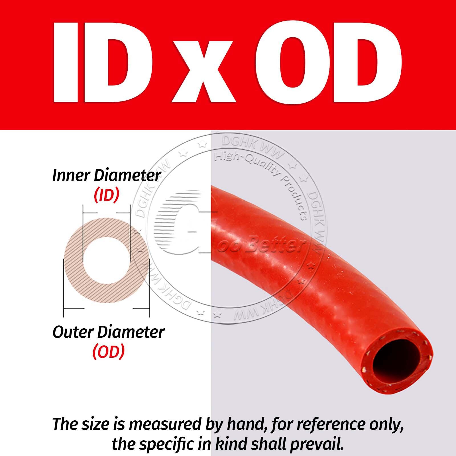 Red/Blue Silicone Braided Hose Tube Reinforced ID 4mm-32mm - For Water, Fuel