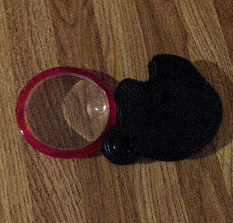 Vintage Unbranded Folding Pocket Magnifying Glass with Brown Case