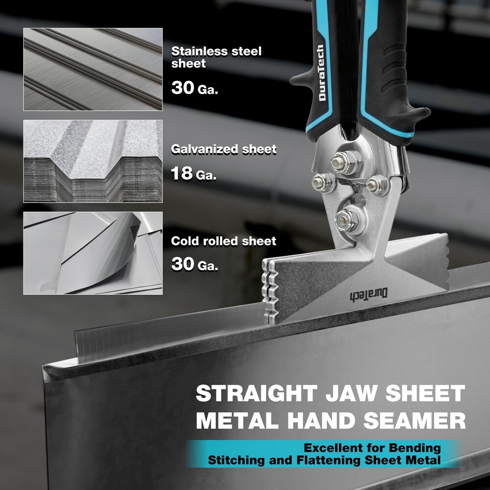 DURATECH 6-INCH Straight Jaw Sheet Bender Manual Metal Bending Plier Hand Seamer