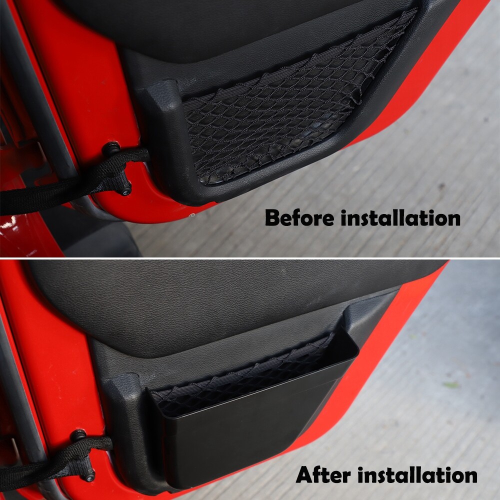 Front & Rear Door Net Pocket Storage Box Organizer For Jeep Wrangler JK 11+ 4-Dr