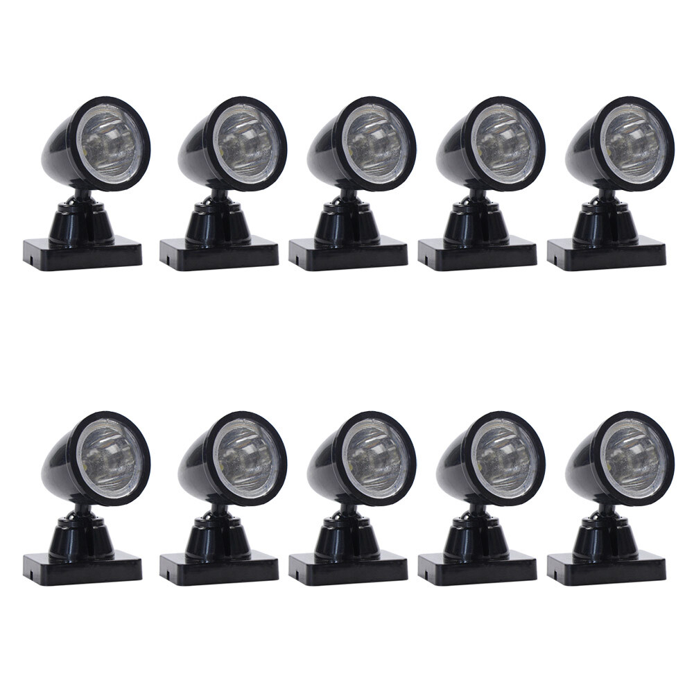 10pcs Model Railway O Scale 1:50 Christmas Village Street Lights Spotlight LEDs