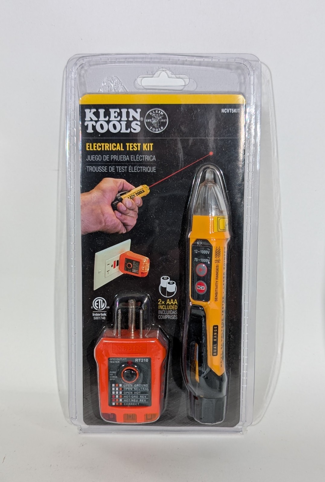 KLEIN TOOLS Electrical Test Kit Dual Range 1000V AC NCVT-5KIT