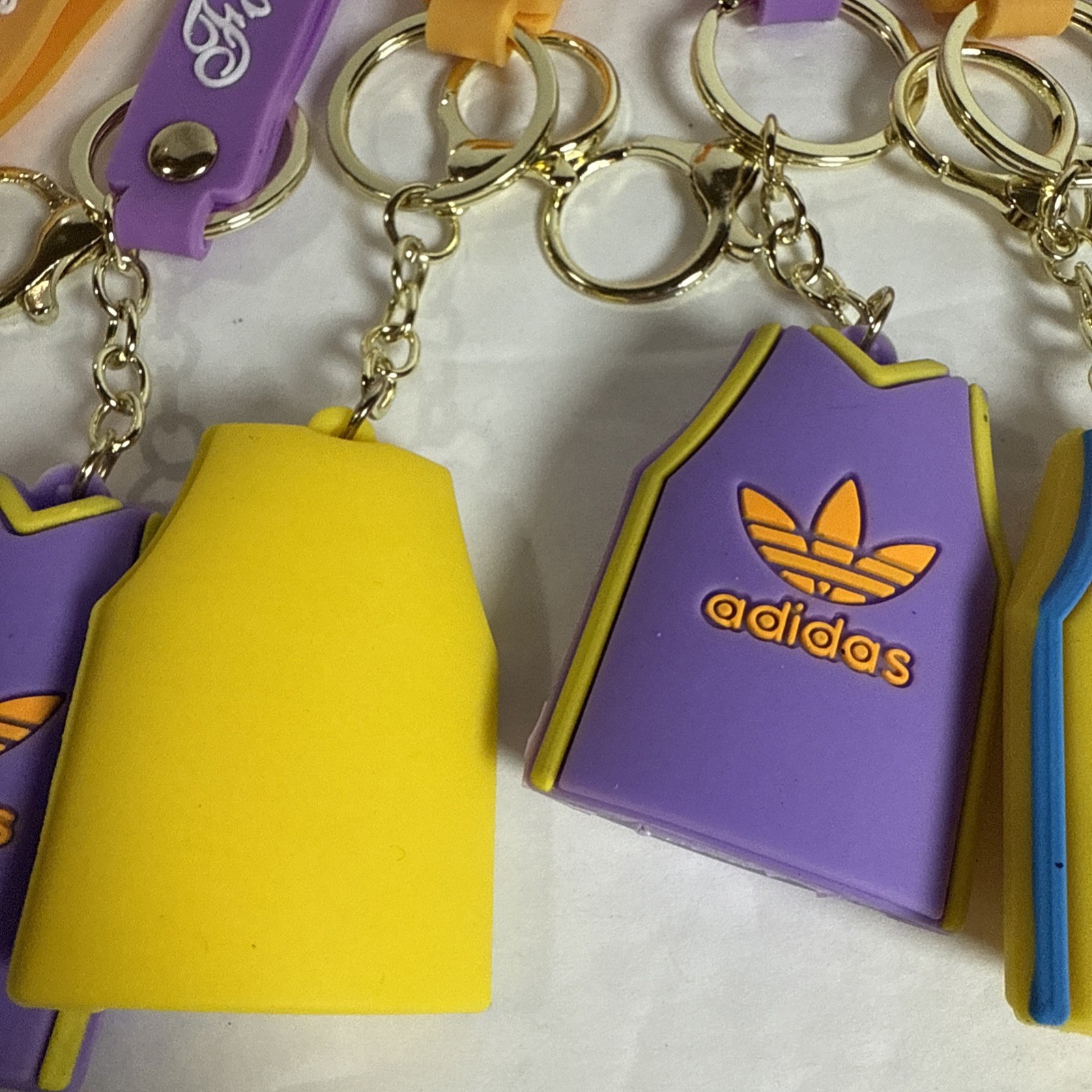 Adidas Sports Jersey Keychains 8" Purple/Yellow Forever Sports 12 Total