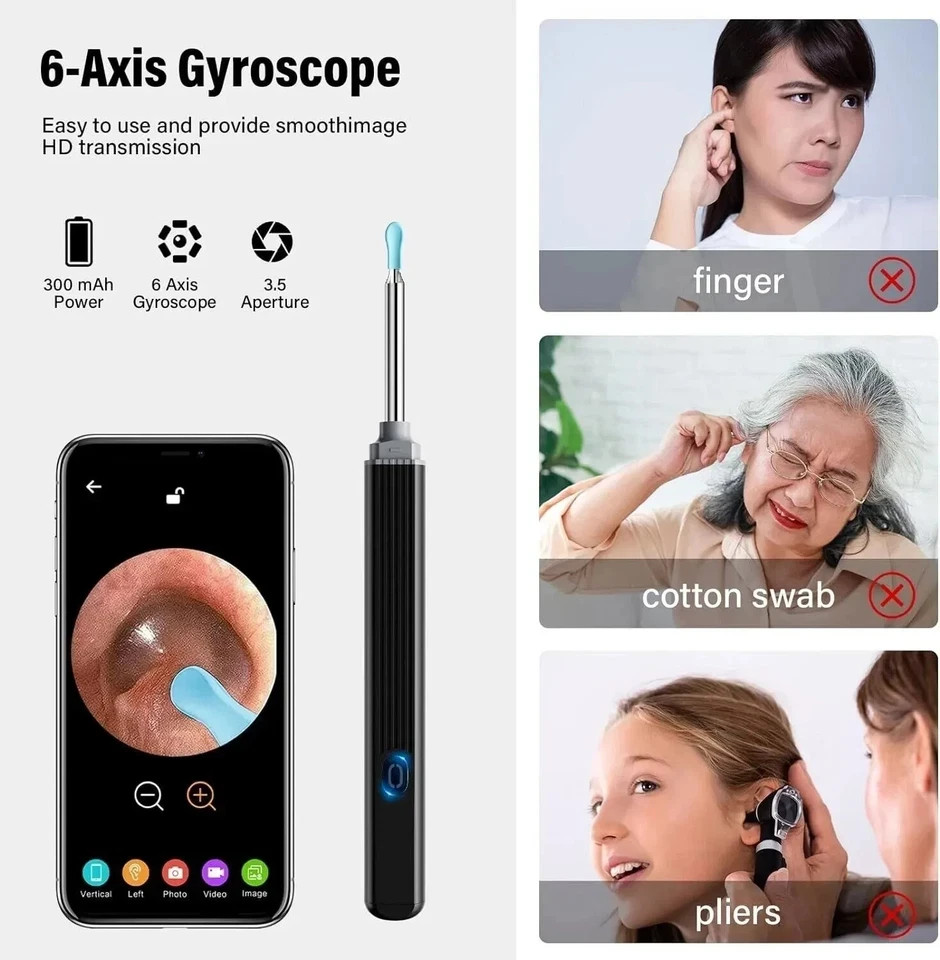 Ear wax remover with HD camera for iOS and Android or iPad and smartphones