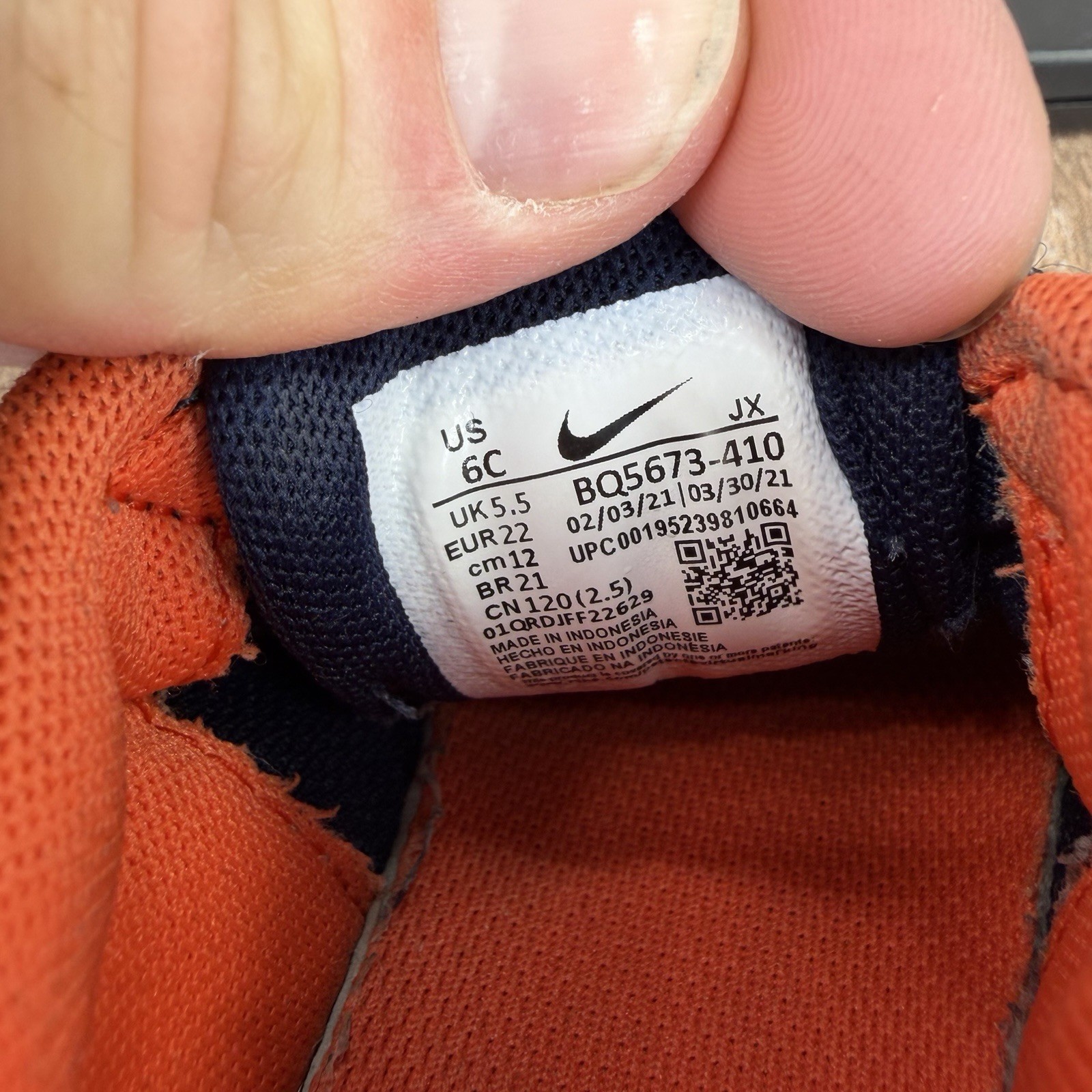 Nike Revolution 5 Running Shoes Blue Orange BQ5673-410 Boys Toddler Size 6C