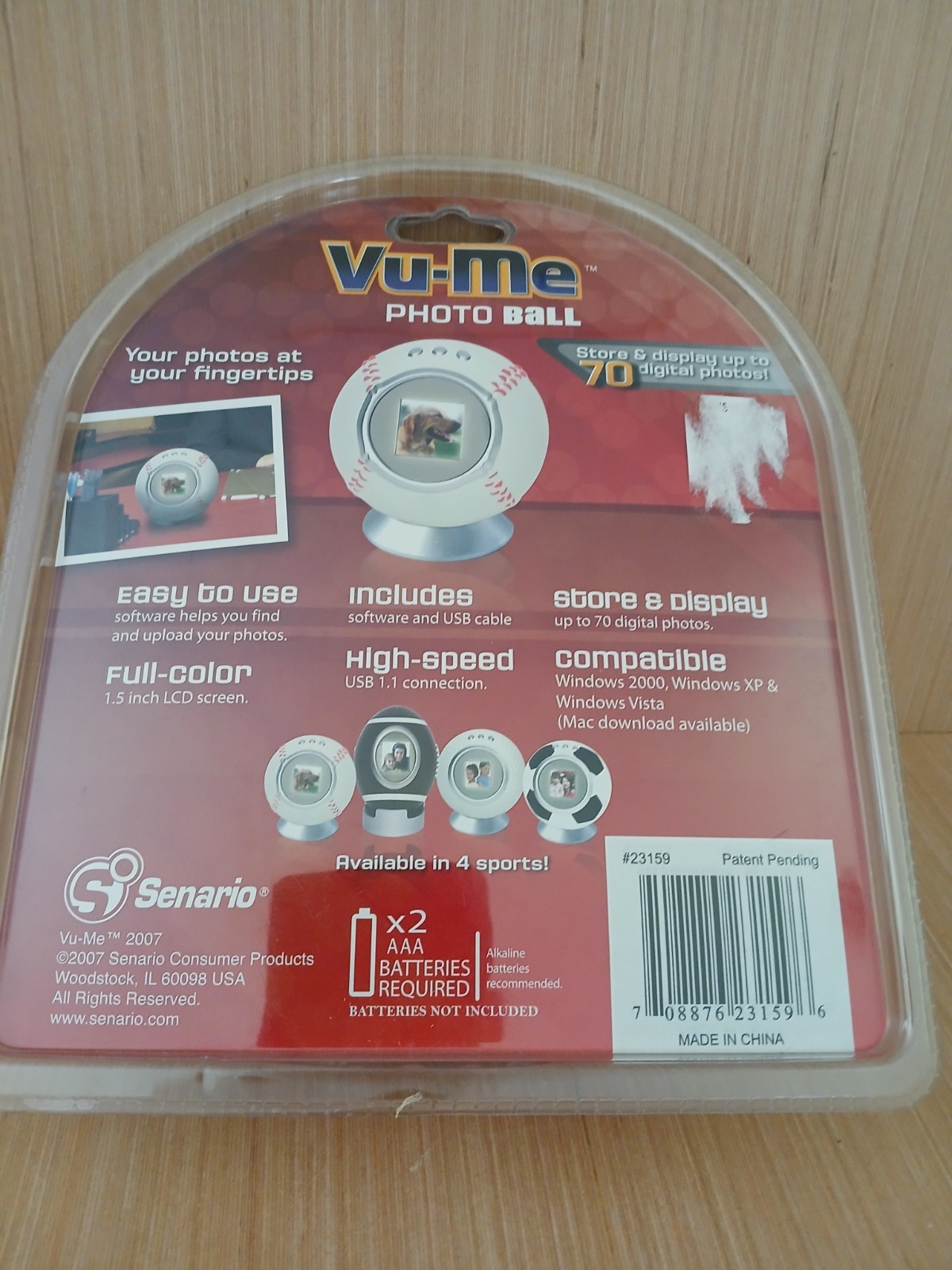 VU-ME Photo Ball Digital Photo Frame Baseball Store Up to 70 Photos Brand NEW