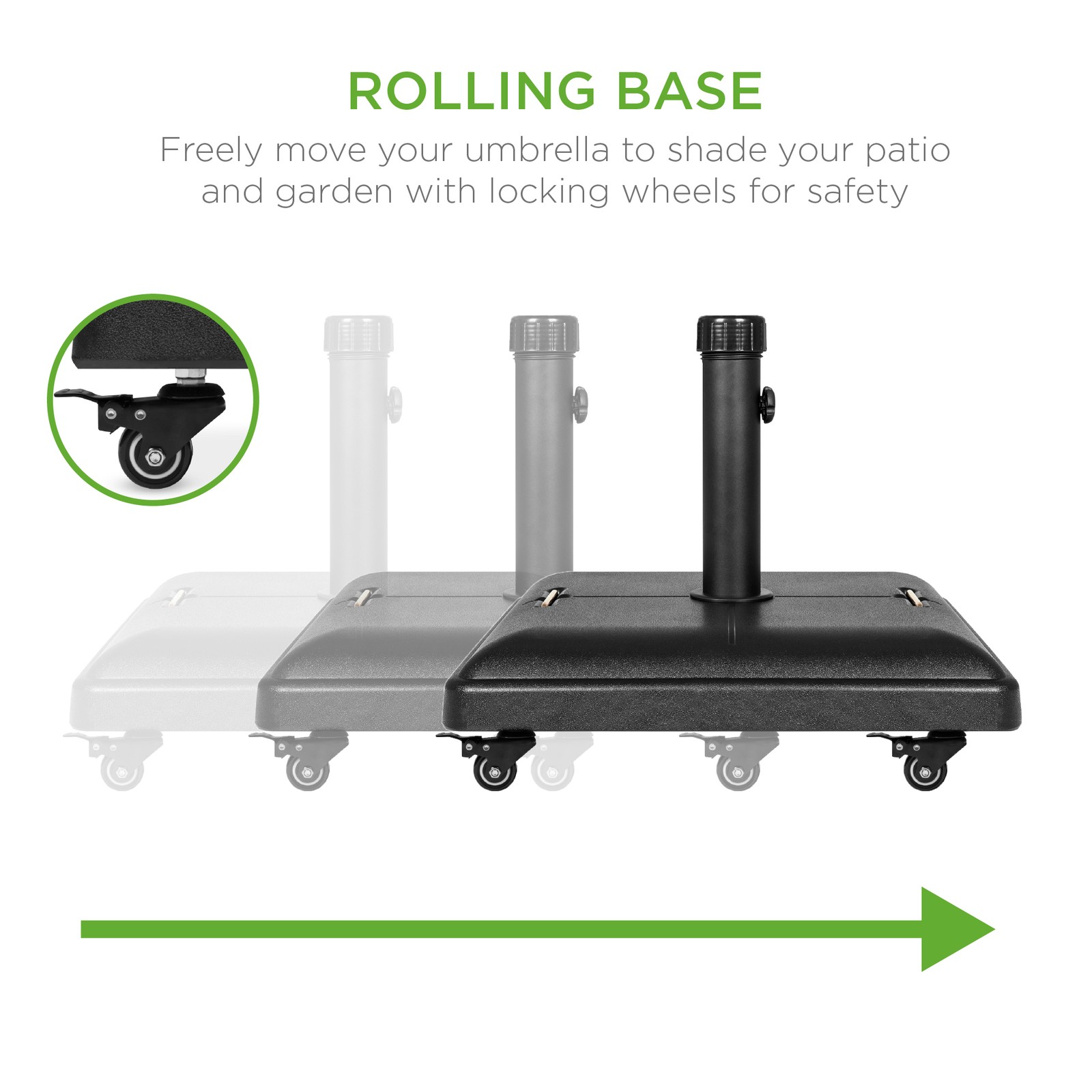 Best Choice Products 81lb. Concrete Umbrella Base Stand w/ Wheels