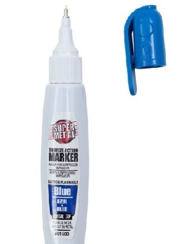 Super Met-Al 1296-1500 Squeeze Action Blue Paint Marker