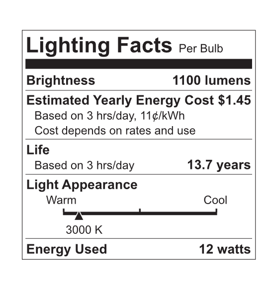(3 bulbs) GE LED+ Motion Sensing LED Light Bulb, 12 watts, 1100 lumens, 75 watt