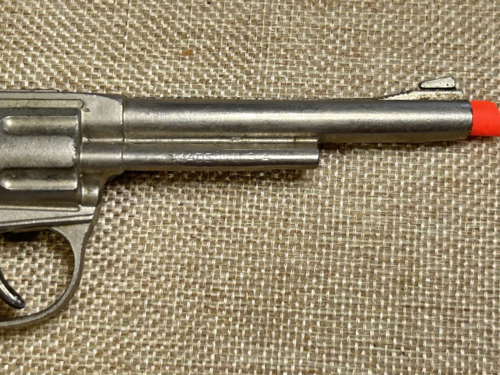 Vintage Hubley Pet Cap Gun Single Shot Mini Pistol 6" Western Cowboy Toy