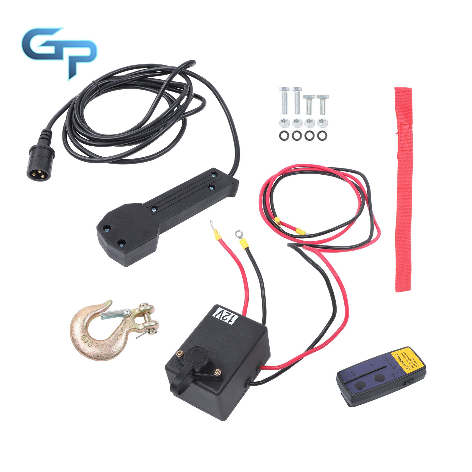 3500lbs 12VDC/1.5HP Synthetic Rope Electric Winch w/ Wireless+Wired Control