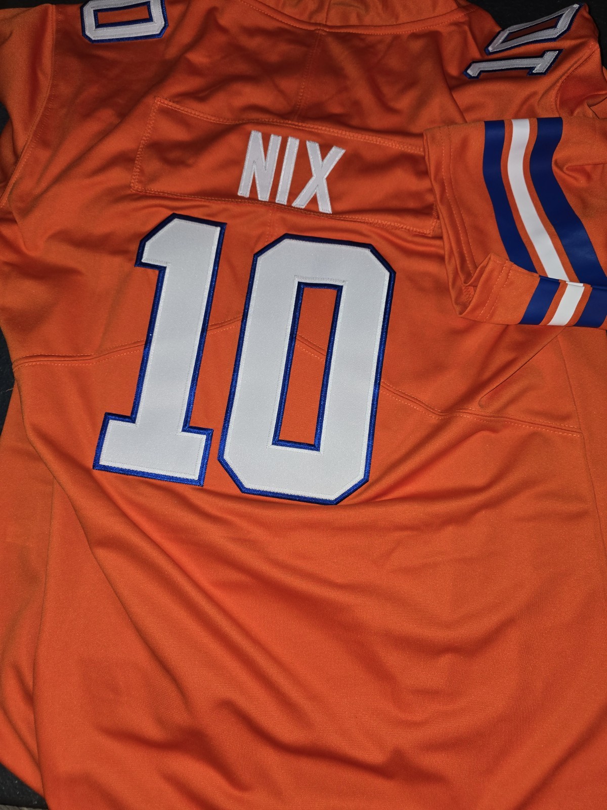 Bo Nix #10 Denver Broncos Orange Stitched Jerseys size large