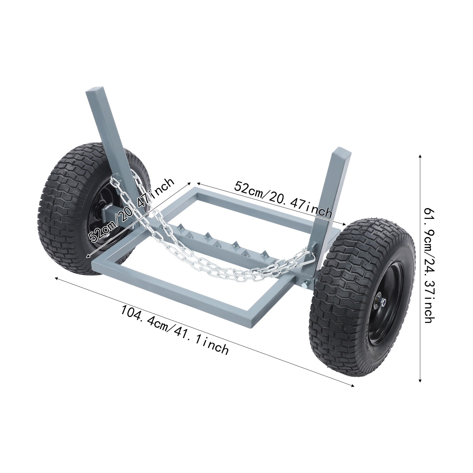 Log Skidder Heavy Duty Log Holder, Log Dolly with Chain Grey 1500 LBS Capacity