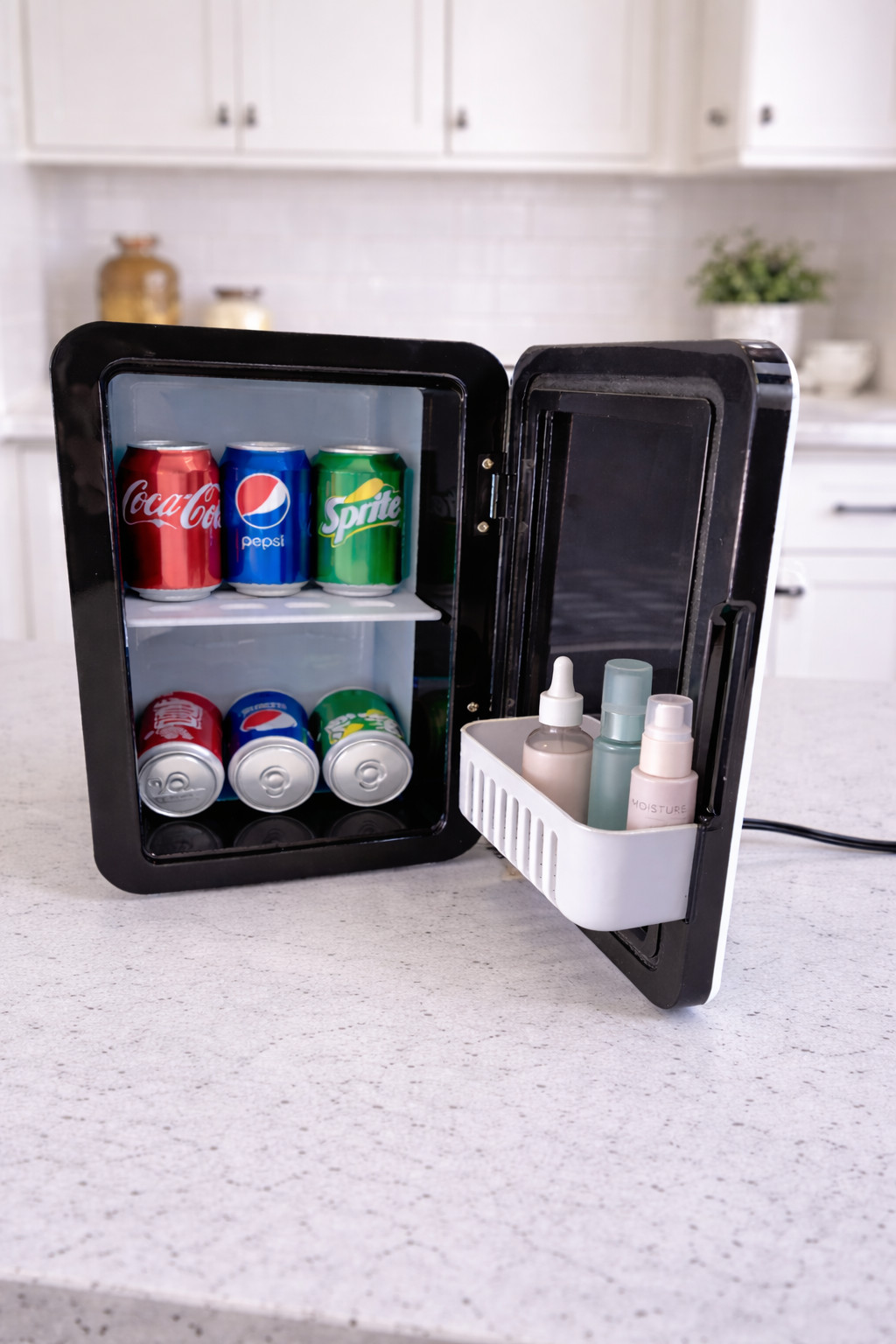 4 Liter Mini Fridge Cooler and Warmer with LED Light For Skincare and Drinks