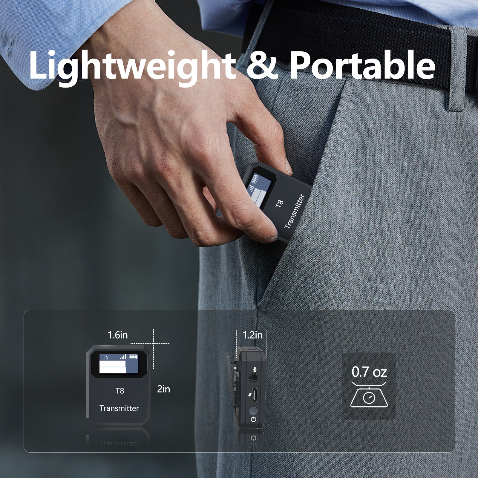 Wireless Lavalier Microphone System Lapel Mic for DSLR Camera Tablet Phone Vlog