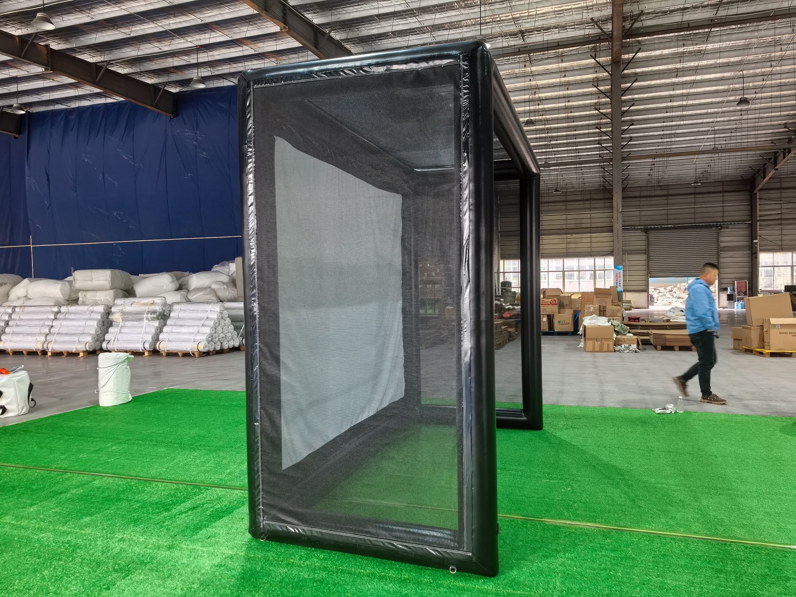 Portable Golf Hitting Bay Inflatable Simulator Enclosure with Screen&Net Outdoor