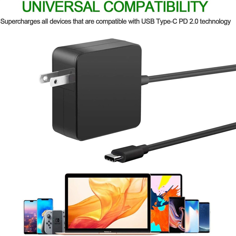 USB-C Type C Charger for Laptop Chromebook Tablet Phone 65w Universal Charge