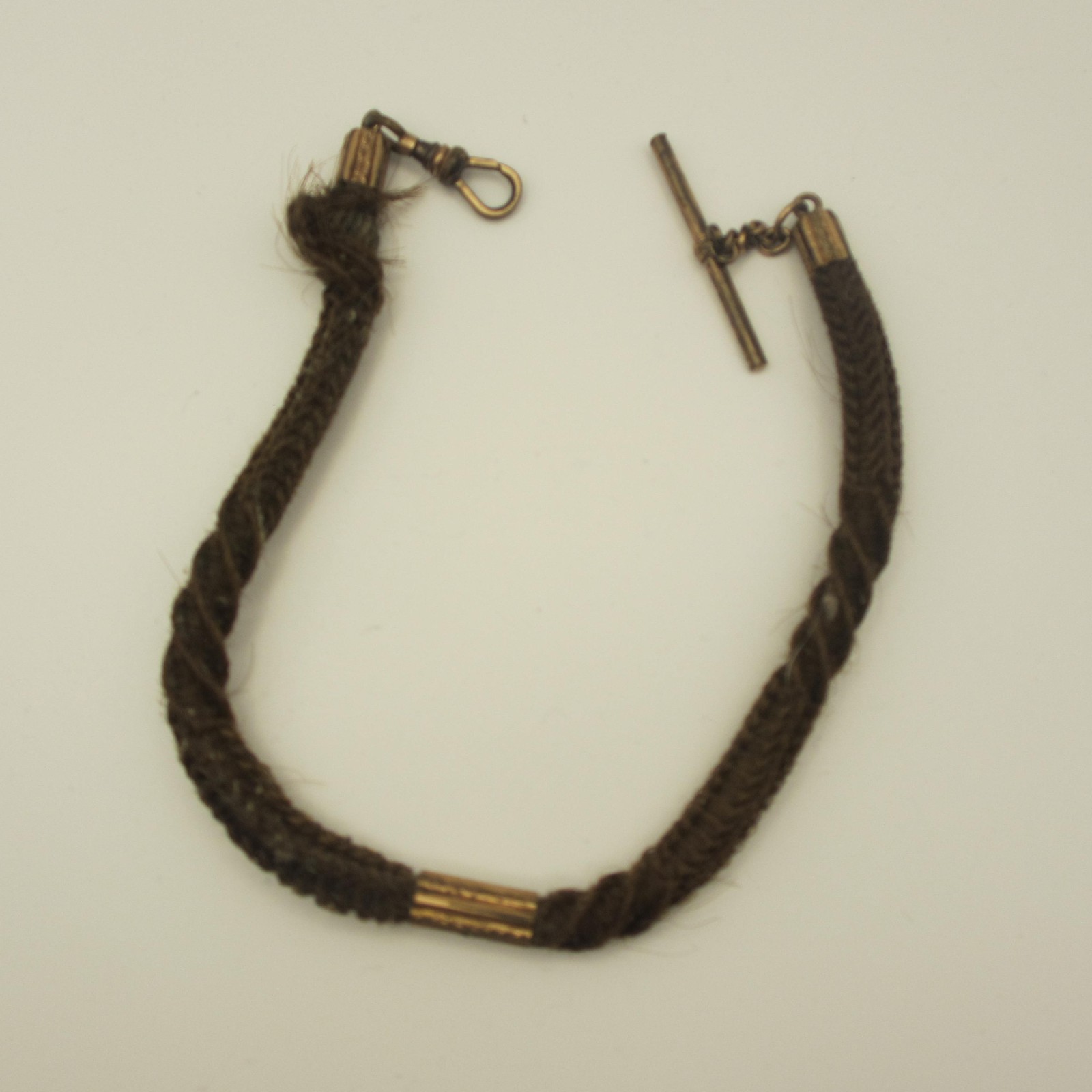 Vintage Watch Chain Mourning Hair T Bar   READ