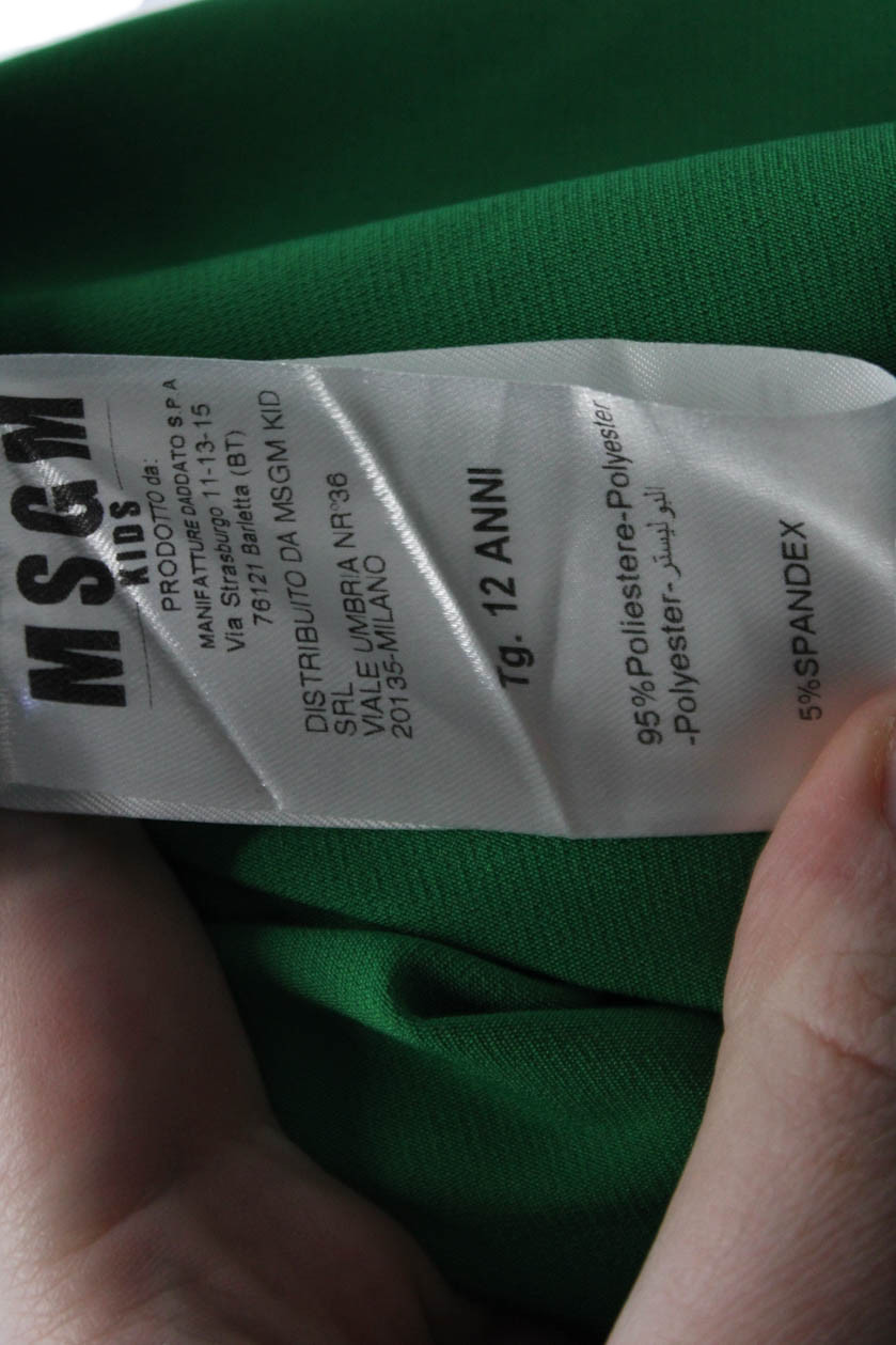 MSGM Kids Childrens Girls Double Breasted High Rise Pant Suit Green Size 10/12