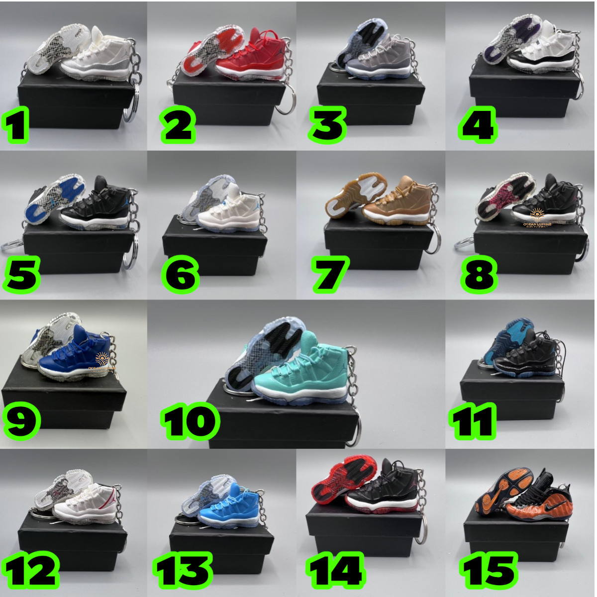 Jordan 11 Sneaker Key Chain, Mini Shoe Collectible Display Box