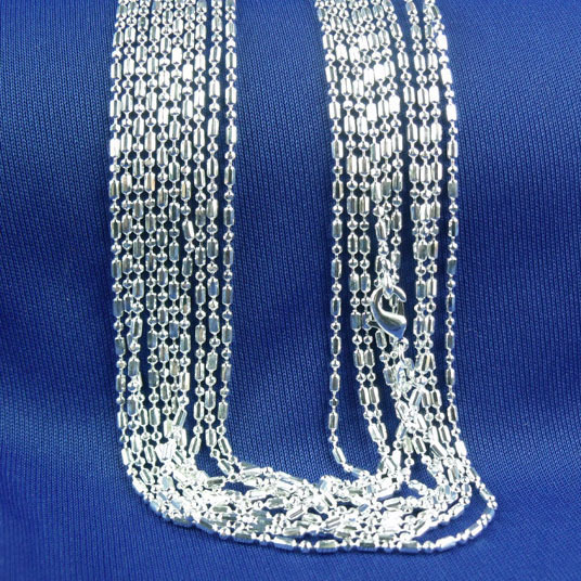 Wholesale 10pcs 925 Sterling Silver Plated 1.5mm Bamboo Chain Necklace 16"-30"