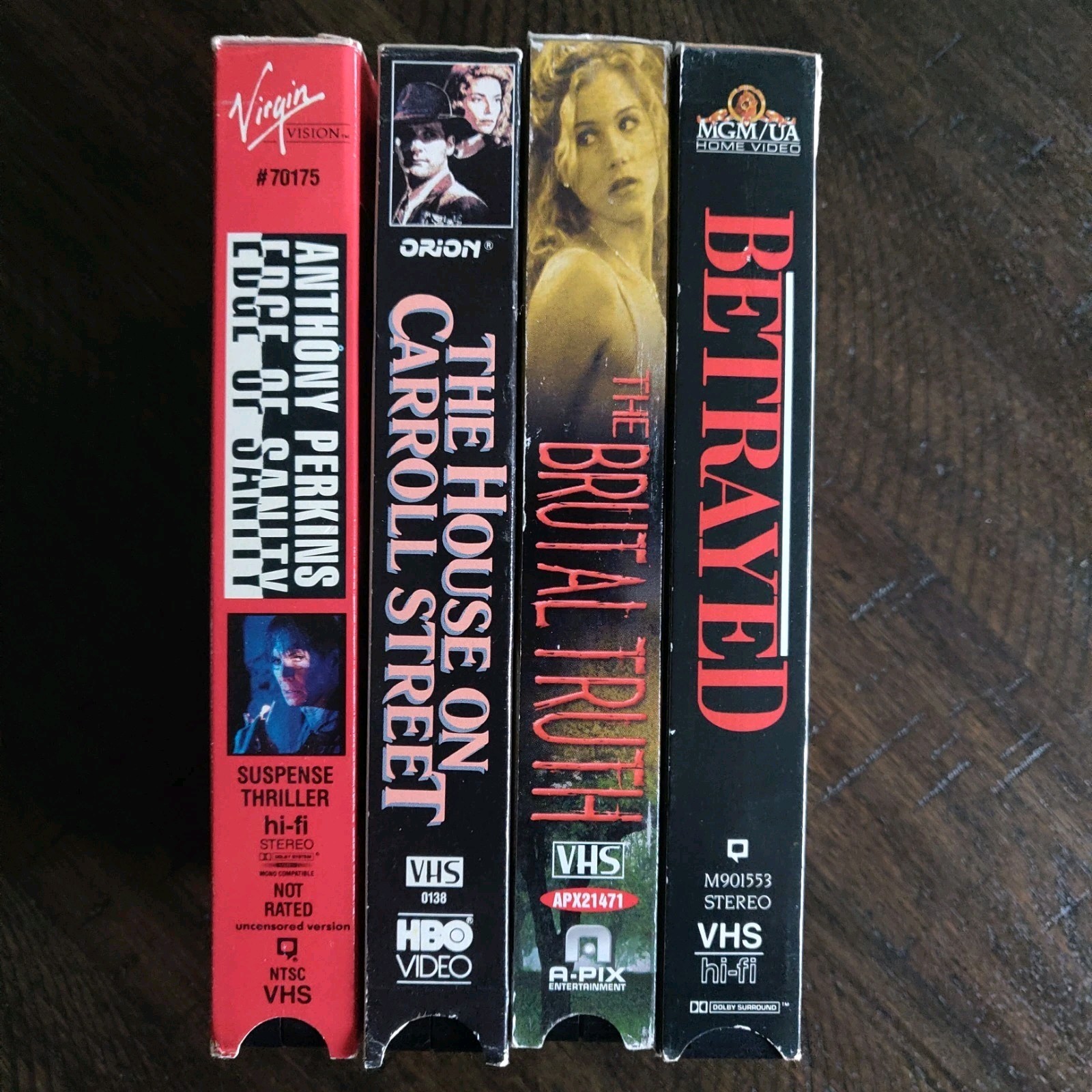 4 VHS Lot/Bundle Edge of Sanity Anthony Perkins Brutal Truth Betrayed Carroll