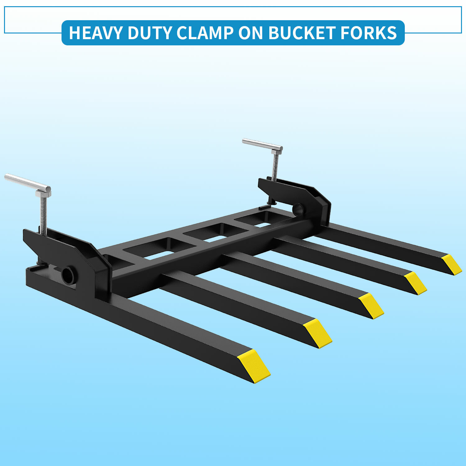 42" Clamp Debris Forks Tractor Skid Steer Loader Bucket Pallet Forks Heavy Steel