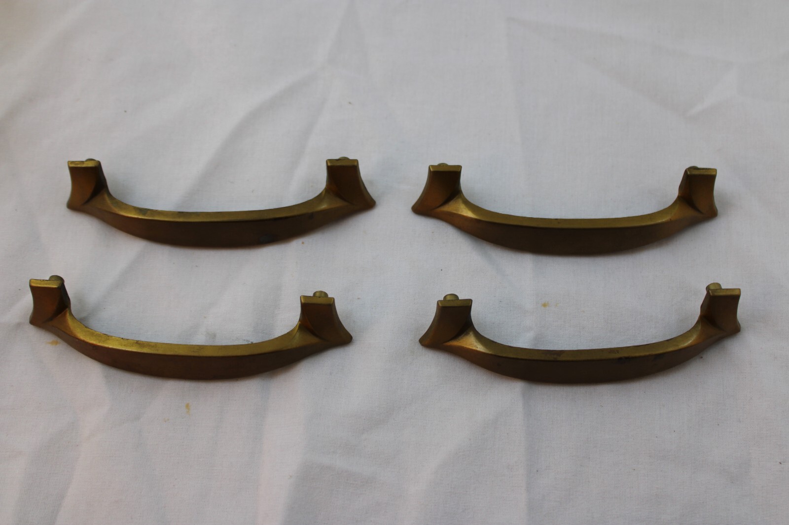 5 Vintage Keeler Brass Co Drawer Pulls Cabinet Handles MCM 7641 (4) & 7642 (1)